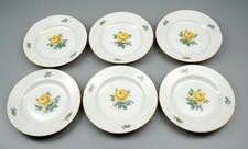 Meissen 6 Dessertteller Gelbe Rose Vergissmeinnicht 1 Wahl, Ø 15,5 CM.