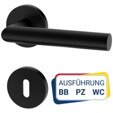 Schwarz Türbeschlag UNO L-Form Türbeschlag; Türgriff Türklinke Drückergarnitur