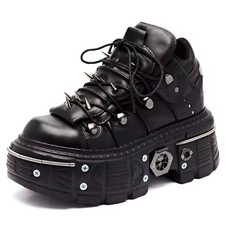 Damen Herren Schwarz Plateau