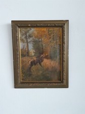 H1122-Tierbild-Hirsch-Ölbild-