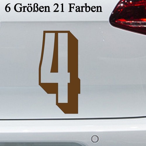 Zahl vier aufkleber 6 - zahl,