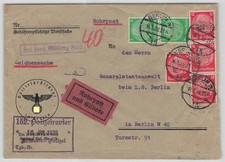 D. Reich Rohrpost-Dienstbrief "Leichensache" Berlin 1939 mit POL-Lochung