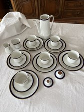 Hutschenreuther Arzberg Kaffeeservice Goldrand echt Kobald 6 personen TOP  