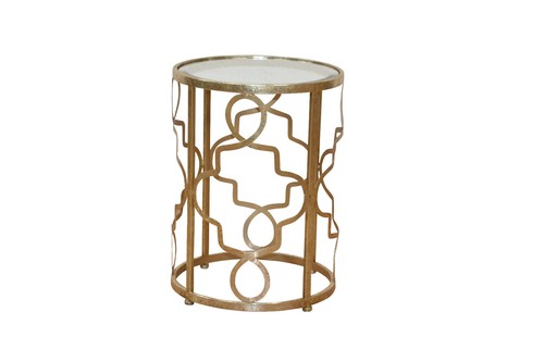 Metalltisch rund goldfarben - metalltisch,