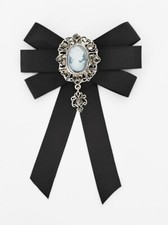 Schleifenbrosche Strass Perlen