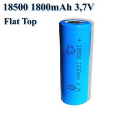 18500 3,7V 1800mah Flat Top (18mm x 50mm) Li-Ion Ersatz Akku Wiederaufladbar