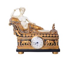 Kaminuhr Venus Uhr Madame Recamiere Tischuhr Frauenfigur Antik Buffetuhr Empire