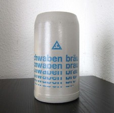 Vintage SCHWABENBRÄU Maßkrug Robert Leicht Brauerei Stuttgart 1l Humpen Steingut