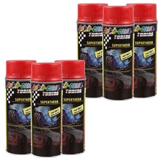 6x 400ml Dupli Color Supertherm red 300°C hitzebeständiges Lackspray