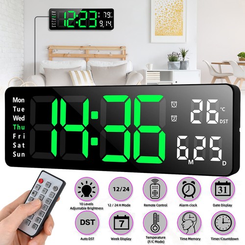 Digitale led wand tischuhr - 13",