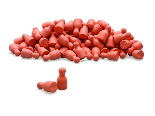 Satz 100 spielfiguren rot - spielfiguren,