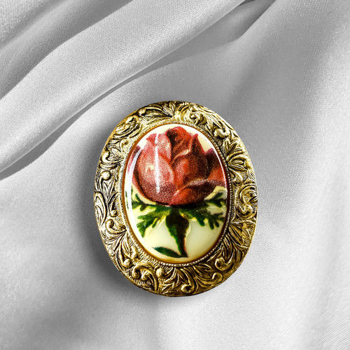 Kamee barock rosen brosche - kamee, im