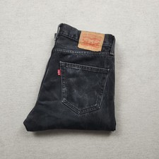 Levis 505 Herren Jeans Hose W30 L32 Denim Schwarz Slim Straight Gerade Baumwolle