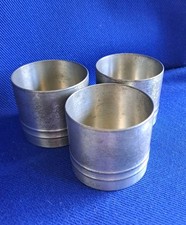 3x Schnaps-Becher, ARS Soltauer Zinn Bleifrei 815T, ca.H 4cm, Dm 4,4cm, Vintage