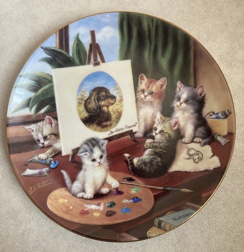 Wandteller katzen vor der - wandteller,