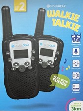 2X Walkie Talkie Set Silvergear 8Kanal Funkgerät 3km Funkgeräte Sprechfunkgeräte