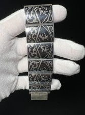 Sterling silber armband - silber, niello