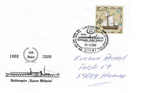 Schiffspost raddampfer kauser - schiffspost,