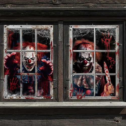 Halloween clown fensterbilder - halloween,