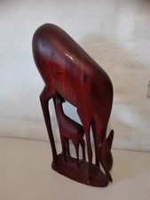 Holzfigur "Reh mit Kitz" handgearbeitet Holzschnitzerei  Dekoration