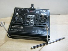 Graupner Sender  414 Modulsystem 35 Mhz   mit Aufhängung, Simbuchse und Akkubox