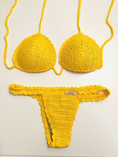 Bikini Original aus Brasilien XS 32 Gelb,Strick