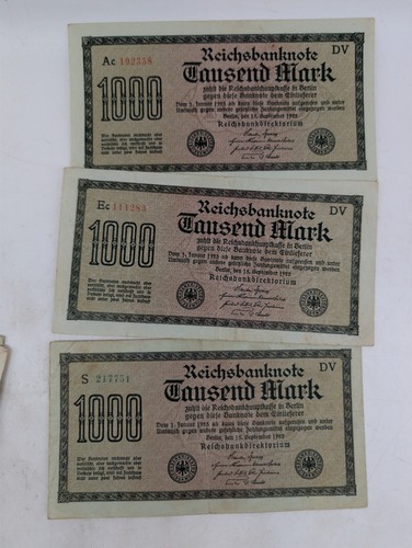 Reichbanknote 1000 mark - 3x,