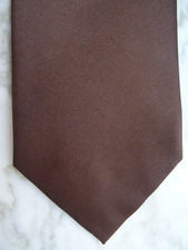 PRIMO PIANO ROMA Designer Krawatte 100%Seide # KLASSISCH DUNKELBRAUN UNIFARBEN #