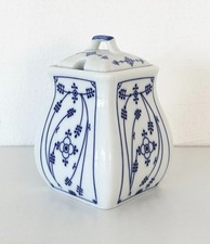 Winterling Vintage Vorratsdose Deckeldose Senfdose Indisch Blau Strohblume