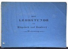 Romberg / Klopstock, Die Lehrstunde, Klavierauszug, EA Hamburg, Cranz, 1822