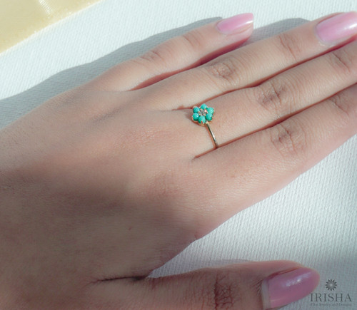 14k gold ring mit floralen - 14k,