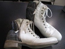 Mjus, extravagante,Boots,Reißverschluss+Schnürung, Hellgrau,Gr.40