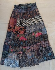 Langer weiter Stufen - Rock Gr. M Seidenmischung