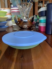 Tupperware Jungewelle Flach Schüssel Set , Blau /Grün,rund ,700ml. Ø22cm.x7cm.H