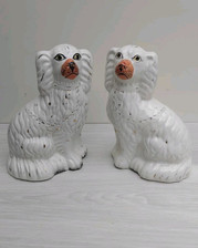 Viktorianische King Charles Spaniel Statuen, Vintage / Antik