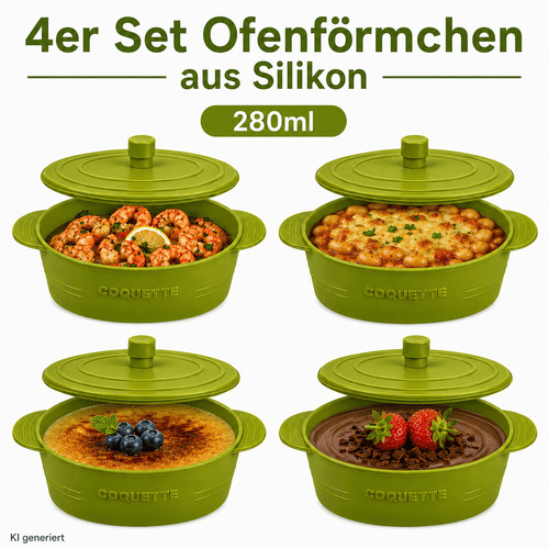 4er set silikon - set, bräter