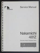 Original Nakamichi 481Z Cassette Deck Service Manual / Kassettendeck Anleitung