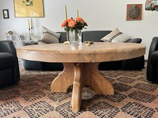 Runder Esstisch aus Massivholz Eiche, 1m Durchmesser