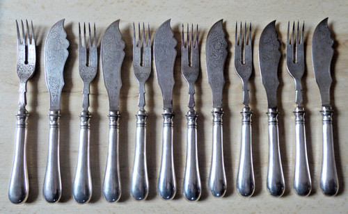 Fischbesteck dianakopfmarke - -,