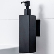 ELMOWO Seifenspender Edelstahl 220ml ohne Bohren Wandmontage Bad Küche schwarz