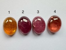 Wundervolle Abendrotfarbende  Turmaline Cabochon Oval 4 Stück - 43,51 cts