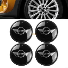  Cooper Felgendeckel Nabendeckel Radkappen Schwarz Wings Emblem 4x 54mm für Mini