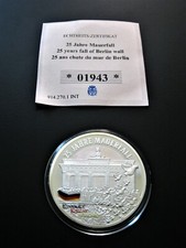 Medaille  "25 Jahre Mauerfall"  PP  in Münzkapsel mit Zertifikat