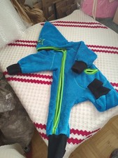 Teddy Overall Jumpsuit  Kuschlig Baby Neugeborenen Einteiler Gr 68 /6 M Stretch 