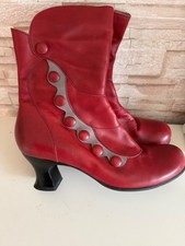Vintage Leder Stiefeletten rot