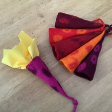 Servietten Halter Taschen Tischdeko Filz Handarbeit 6 Stück Landhausstil Wolle