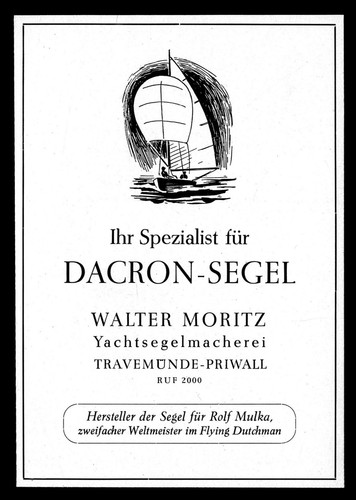 Alte werbung 1958 - 1958, dacron-segel