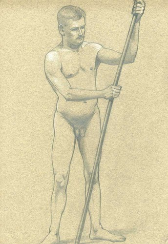 Männlicher akt nude - -, drawing