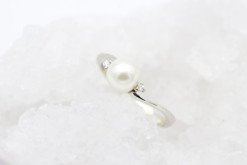 750 18k weißgold damen ring - /,