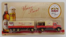 GRELL Ho 1/87 Lkw Trailer Lastwagen Magirus Sirius Biere Eku + Schlagzeug IN Box